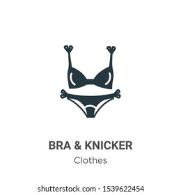 Bra & knicker vector icon on white background. Flat vector bra & knicker icon symbol sign from modern clothes collection for mobile concept and web apps design.