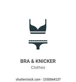 Bra & knicker vector icon on white background. Flat vector bra & knicker icon symbol sign from modern clothes collection for mobile concept and web apps design.