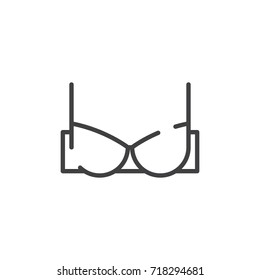 Bra line icon, outline vector sign, linear style pictogram isolated on white. Symbol, logo illustration. Editable stroke