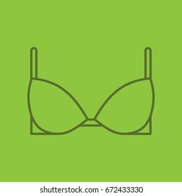 Bra linear icon. Thin line outline symbols on color background. Brassiere. Vector illustration