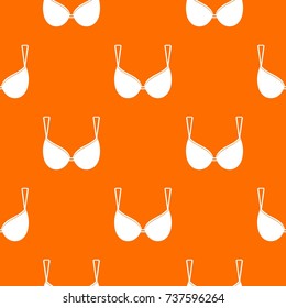 Bra lingerie pattern repeat seamless in orange color for any design. Vector geometric illustration