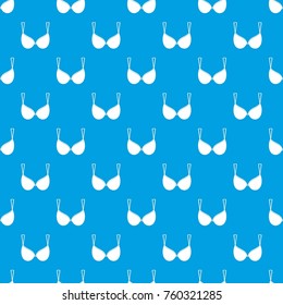 Bra lingerie pattern repeat seamless in blue color for any design. Vector geometric illustration