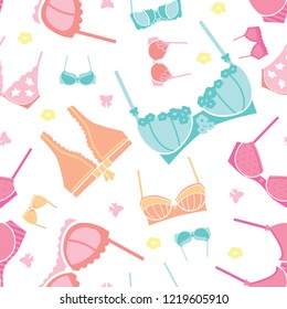 Bra Lingerie Seamless Pattern and Background