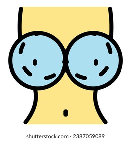 Bra liposuction icon outline vector. Skin plastic. Body surgery color flat