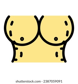 Bra liposuction icon outline vector. Cosmetic diet. Body slim color flat