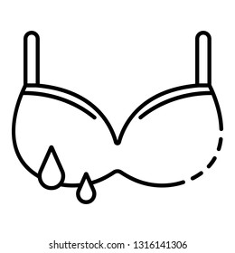 Bra milk drop icon. Outline bra milk drop vector icon for web design isolated on white background
