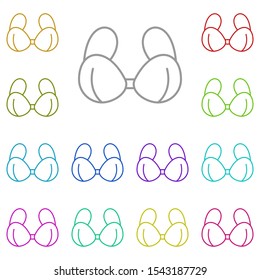 Bra multi color icon. Simple thin line, outline vector of beauty icons for ui and ux, website or mobile application