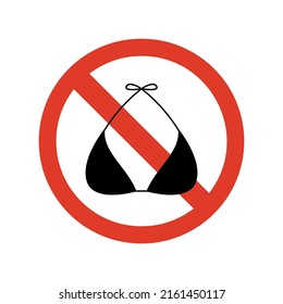 Bra is not allowed. Isolated Vector Illustration