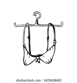 bra on a hanger vector sketch