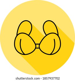 bra outline icon in long shadow style