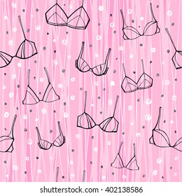 Bra and panties seamless pattern, underwear for woman