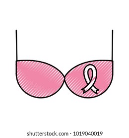 Bra with pink ribbon