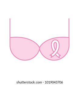 Bra with pink ribbon