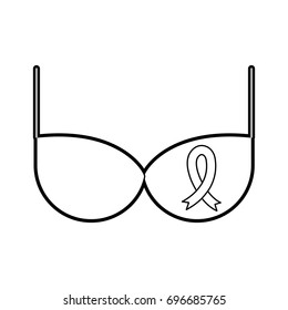 Bra with pink ribbon