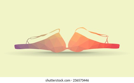 Bra from polygons, illustration