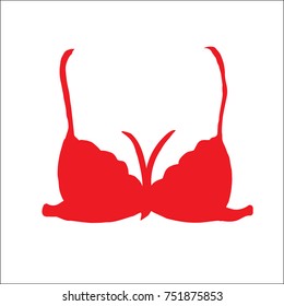 bra red concept print cartoon style breast fashion print