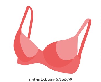 Bra red realistic vector illustration isolated