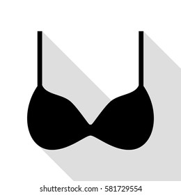 Bra simple sign. Black icon with flat style shadow path.