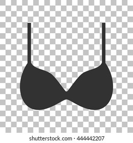 Bra simple sign. Dark gray icon on transparent background.