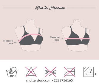 Bra size and washing icons