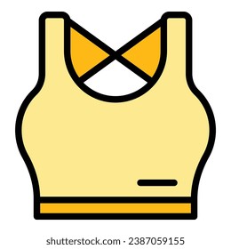 Bra suit icon outline vector. Fashion workout. Online sport color flat