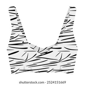 Bra top zebra print. vector