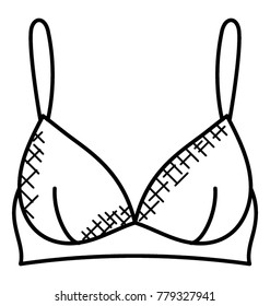 
Bra, women’s undergarment, doodle icon of women accessory
