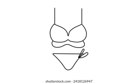 Bra of underwear vector outline set icon. Isolated outline set icon lingerie. Vector illustration bra of underwear on white background.