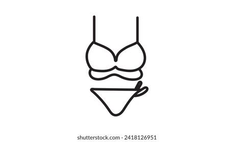 Icono de conjunto de contorno de vectores de ropa interior. Llencería de iconos de conjunto de esquema aislado. Barrera de ilustración vectorial de ropa interior sobre fondo blanco.