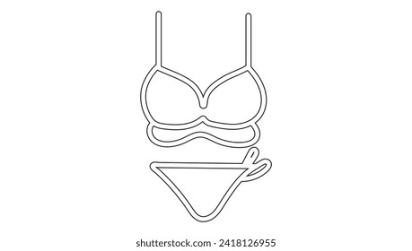 Icono de conjunto de contorno de vectores de ropa interior. Llencería de iconos de conjunto de esquema aislado. Barrera de ilustración vectorial de ropa interior sobre fondo blanco.
