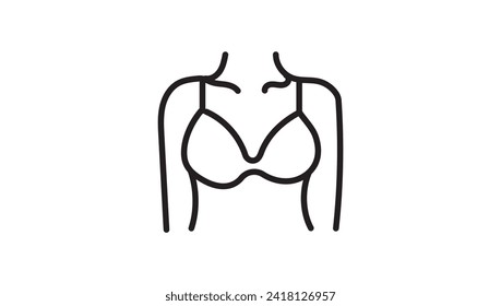 Icono de conjunto de contorno de vectores de ropa interior. Llencería de iconos de conjunto de esquema aislado. Barrera de ilustración vectorial de ropa interior sobre fondo blanco.