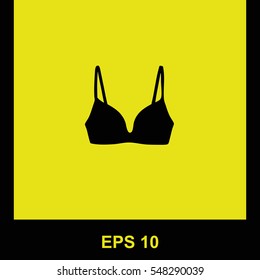 Bra vector black icon. Isolated illustration. Business picture.