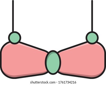 bra vector flat color icon 