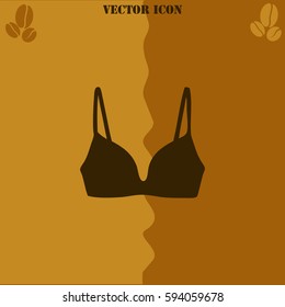 Bra vector  icon Coffee symbol background.