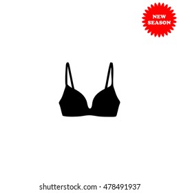Bra vector icon isolated on white background.