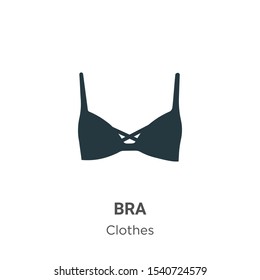 Bra vector icon on white background. Flat vector bra icon symbol sign from modern clothes collection for mobile concept and web apps design.