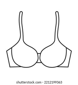 Bra vector icon.Outline vector icon isolated on white background bra.