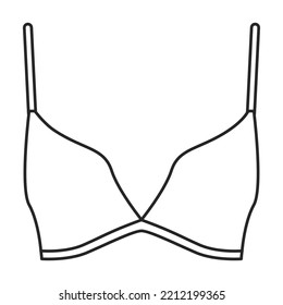 Bra vector icon.Outline vector icon isolated on white background bra.