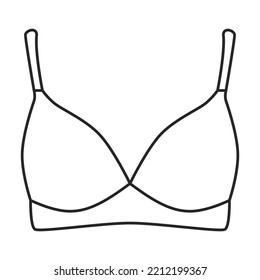 Bra vector icon.Outline vector icon isolated on white background bra.