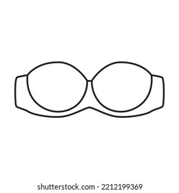 Bra vector icon.Outline vector icon isolated on white background bra.