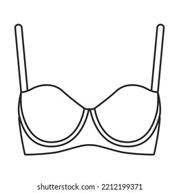 Bra vector icon.Outline vector icon isolated on white background bra.