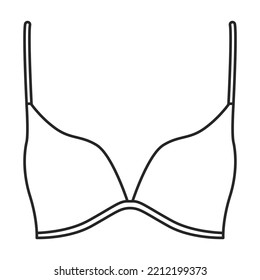 Bra vector icon.Outline vector icon isolated on white background bra.