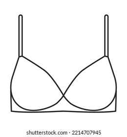Bra vector icon.Outline vector icon isolated on white background bra.