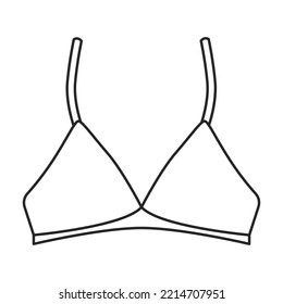 Bra vector icon.Outline vector icon isolated on white background bra.