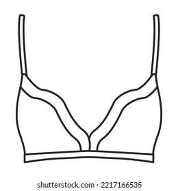 Bra vector icon.Outline vector icon isolated on white background bra.