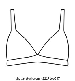 Bra vector icon.Outline vector icon isolated on white background bra.
