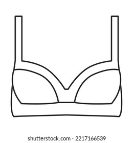 Bra vector icon.Outline vector icon isolated on white background bra.