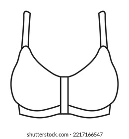 Bra vector icon.Outline vector icon isolated on white background bra.