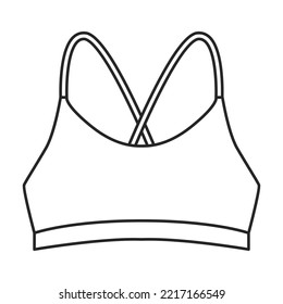 Bra vector icon.Outline vector icon isolated on white background bra.