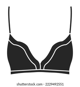 Bra vector icon.Outline vector icon isolated on white background bra.